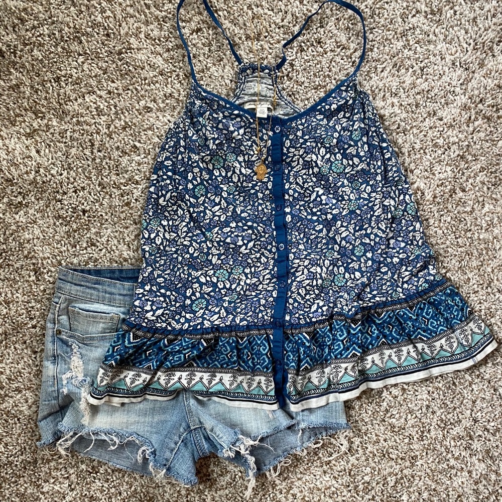 American Eagle Button Up Racerback Tank - Size M